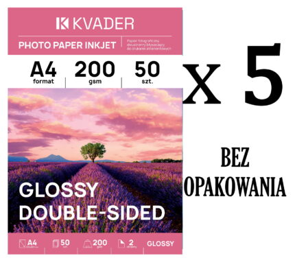 A4 DWUSTRONNY PAPIER FOTOGRAFICZNY BŁYSK 200g DRUK ATRAMENTOWY 250 SZT